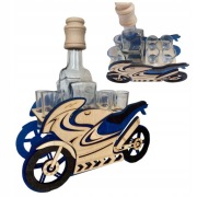 KARAFKA MOTOCYKL ŚCIGACZ MOTOR KIELISZKI BAREK ŚMIESZNY PREZENT NA URODZINY