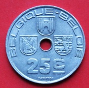 25  Centimes 1939  r -    Belgia  