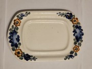 Prostokątny Talerzyk / Półmisek Ceramiczny w Niebieskie Kwiaty