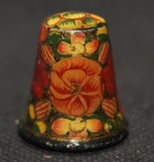 Naparstek Kolekcjonerski Kashmiri drewniany ręcznie malowany #1