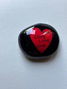 Serce, magnes na lodówkę, malowany kamień