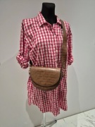 Tunika sukienka w kratę czerwono biała