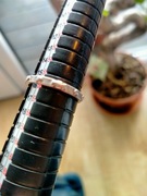 Srebrna obrączka różaniec 