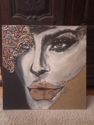 Portret kobiety recznie malowany art obraz 60 cm