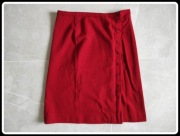 Czerwona spódnica z guzikami 42 XL