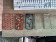 Zestaw 5 etui do iPhone 15 - przezroczyste, MagSafe, Grinch, serduszka