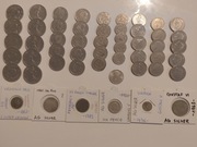 zestaw monet srebro AG i inne stare  monety - 52 sztuki