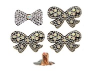 EKSKLUZYWNE KOKARDKI NA SPINKACH CYRKONIE * komplet 4szt 