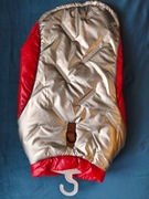 Kurtka dla psa czerwono srebrna ocieplana