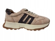 1078 Beige/Coffee   Damskie Sneakersy GOODIN Skóra Naturalna Roz 41