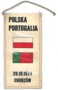 proporczyk z meczu Polska - Portugalia 29.10.2077 Chorzów