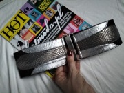 Skórzany szeroki  świetny pasek silver Black Pinterest Vogue 