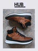 Hub buty męskie 42 skórzane sneakersy mid za kostkę brązowe jesień zima