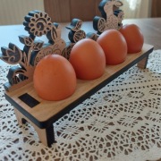 Drewniana Podstawka Pod Jajka Stojak z Króliczkami Dekoracja Na Stół