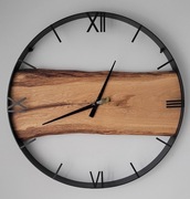 Zegar ścienny 60cm naturalne drewno dębowe. Loft, Rękodzieło Prezent