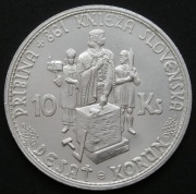 Słowacja 10 koron 1944 - książę Pribina - Z krzyżem - srebro