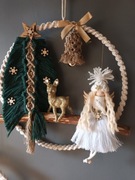 Dekoracja świąteczna, makrama, 31 x 35 cm.