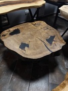 Duży stolik kawowy do salonu jadalni monolit dąb żywica nowoczesny 86 cm