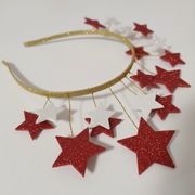 Opaska z gwiazdami na głowę – świąteczna opaska na głowę, opaska Polska kro