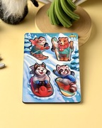 Drewniana edukacyjna układanka z tłem „Świąteczna - 4”