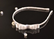 przepaska biała kokardka 