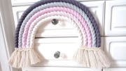 Rękodzieło duża tęcza makrama pokój dziecięcy  wystrój handmade dekoracja