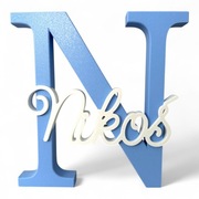 Nikoś - duża litera + imię - ozdoba do pokoju dziecka