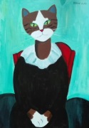 Kot wg Amedeo Modigliani, 42x29,7, kot, koty