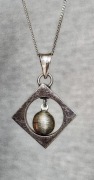Srebrny 925 wisior z łańcuchem 60/70 XX w,Taxco Mexico jewerly 