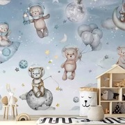 Fototapeta "Premium" Misie I Pingwiny w kosmosie