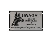 Tabliczka uwaga pies amstaff doberman pitbull stafik dyzy wybór 