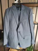 Letni szary garnitur Próchnik 100% wełna! roz 50 N