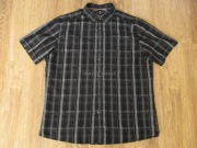 Koszula męska Marks & Spencer, L, krótki rękaw, czarna krata, stan bdb