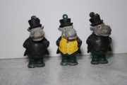 Hipopotam stare gumowe figurki PRL 3 szt