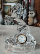 ZEGAR Cristal d Arques FIGURA KONIA FRANCJA