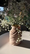 Nowoczesny wazon ryflowany beżowy 20 cm druk 3D PLA