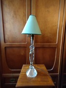 Stara lampa stojąca ze szkła z abażurem 