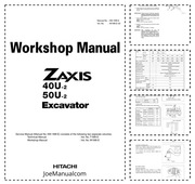 Hitachi ZX40U-2 ZX50U-2 Workshop Manual Instrukcja serwisowa naprawcza