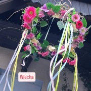 Wiecha Budowlana 45cm Eco Rękodzieło  Kwiaty Premium wianek  dach krokwie 