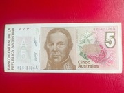 Argentyna 5 Australes 1985/1991r. (1988) P-324b BEZOBIEGOWY-