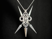 Zawieszka z piercingiem i kolcami stal chirurgiczna cyber goth punk