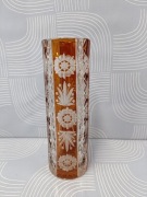 Wazon kryształowy z pomarańczowymi wstawkami 