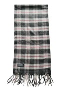 Szary szalik Christian Dior wzór w kratkę unisex kratka