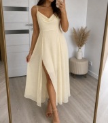 Nowa sukienka na wesele maxi beżowa rozmiar 46 3 XL Shein