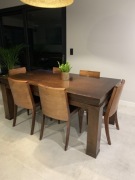 Stół rozkładany Paged 180x100, 8 krzeseł