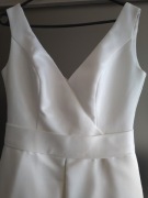 Satynowa suknia ślubna linia A, kopertowa