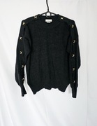 Szary wełniany sweter Sandro L 40