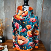 Nowa bluza w kwiaty wiosenna bluza Handmade 40 taliowana bluza