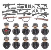 10 Figurek żołnierzy niemieckich z broniami WW2 kompatybilne z Lego, Cobi