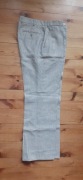 Lniane spodnie garniturowe pas 90 cm L